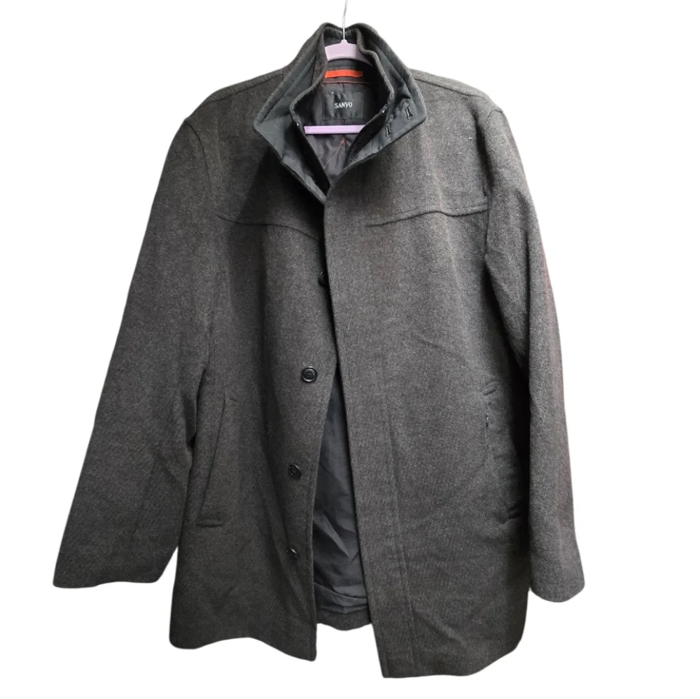 Sanyo Angora Wool Silk Cashmere Car Coat Jacket Outerwear Sz Medium Bittersweet